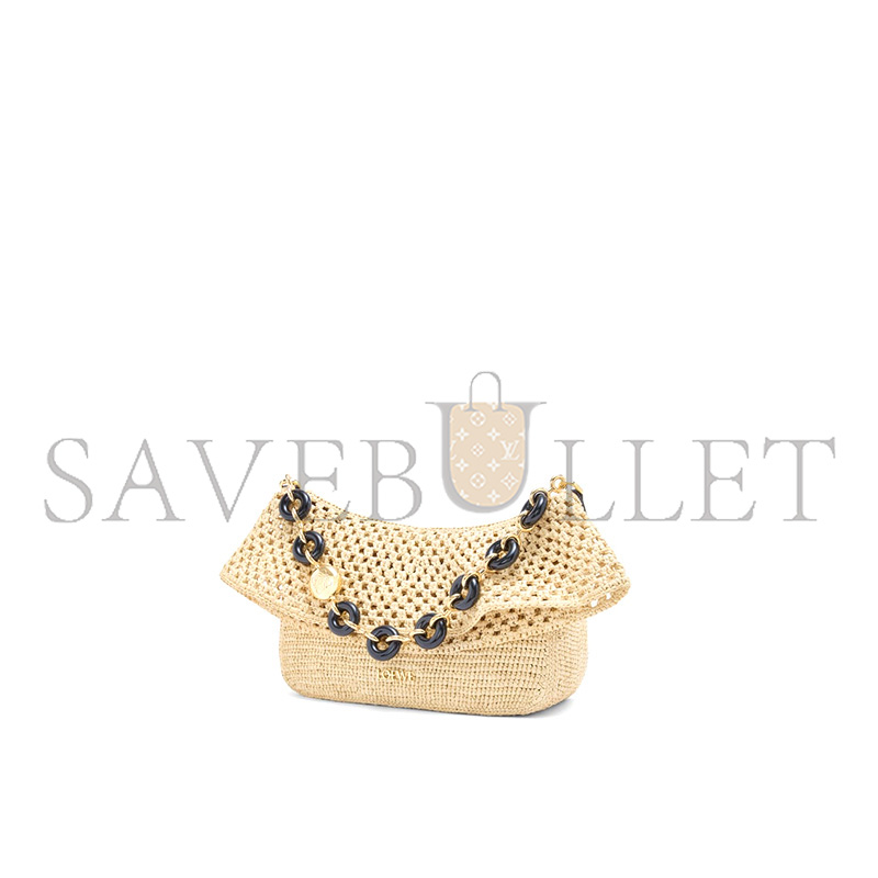 L0ew* medium ola bag in raffia and calfskin ap22p22x05 (26*18*13cm)